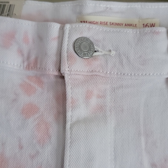 💙HP💙 Levi's High-Rise Rose Overdye Raw Hem Skinny Jeans 16W - Picture 8 of 15